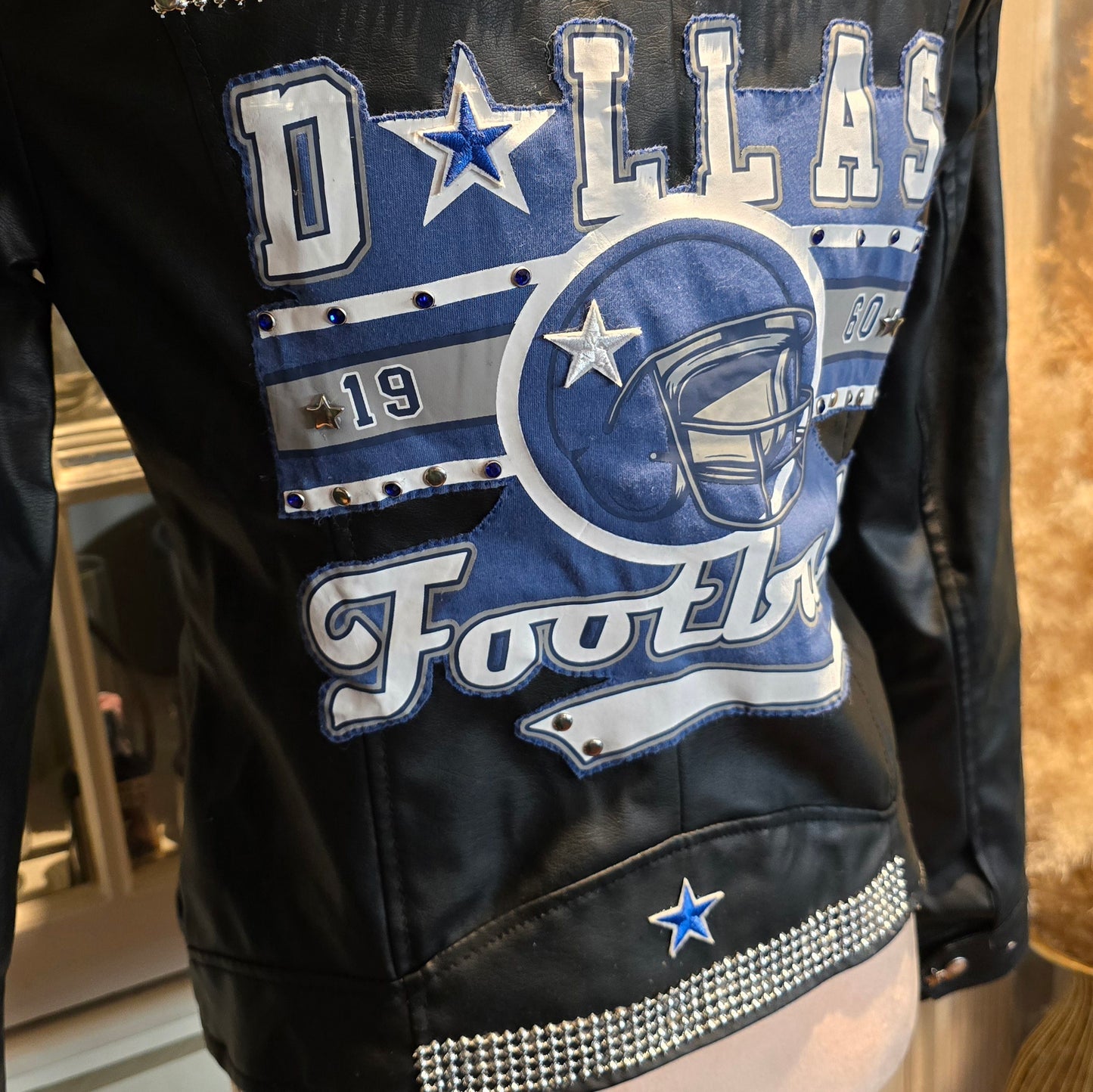 Dallas Football Biker Leather