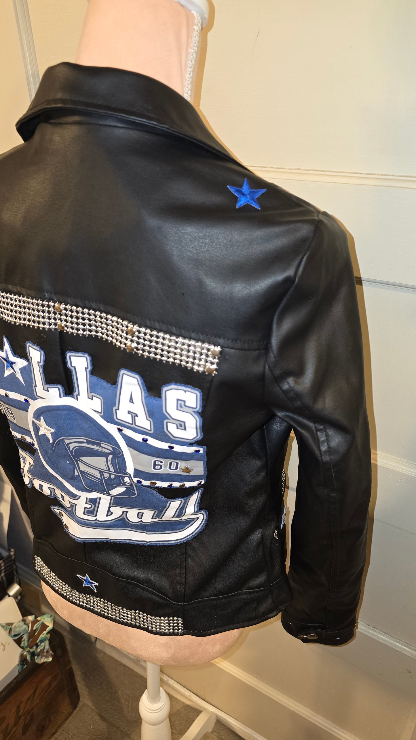 Dallas Football Biker Leather