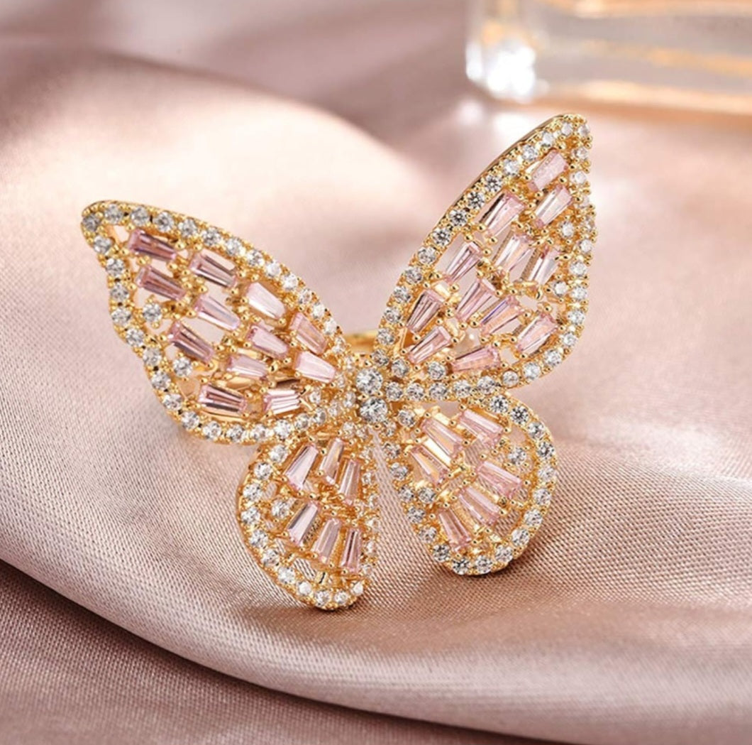 Butterfly Pink/Gold Ring